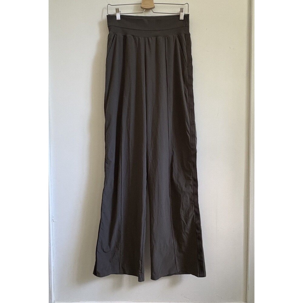 Athleta Nolita Wide Leg Pants Olive Green High Rise Pull On Sz 8T Tall Athleisur